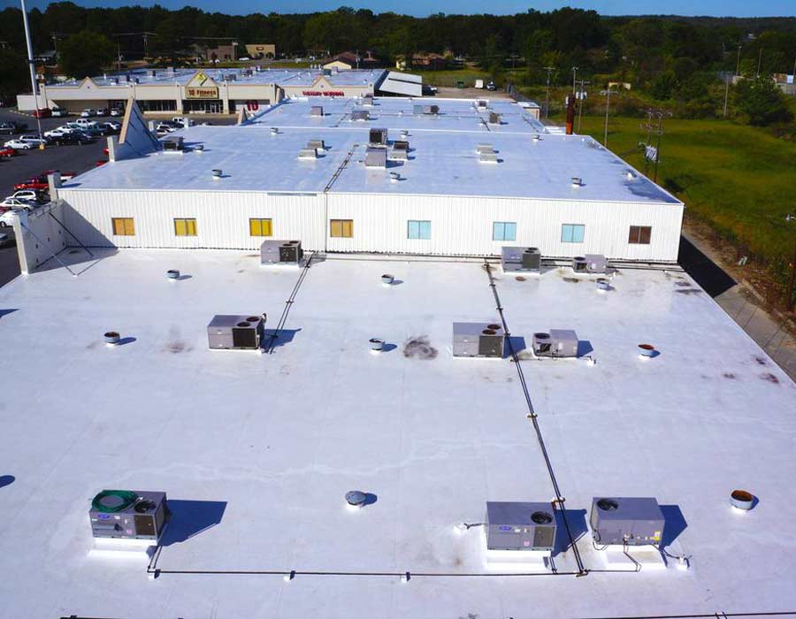 Aerial view of North Plaza roof