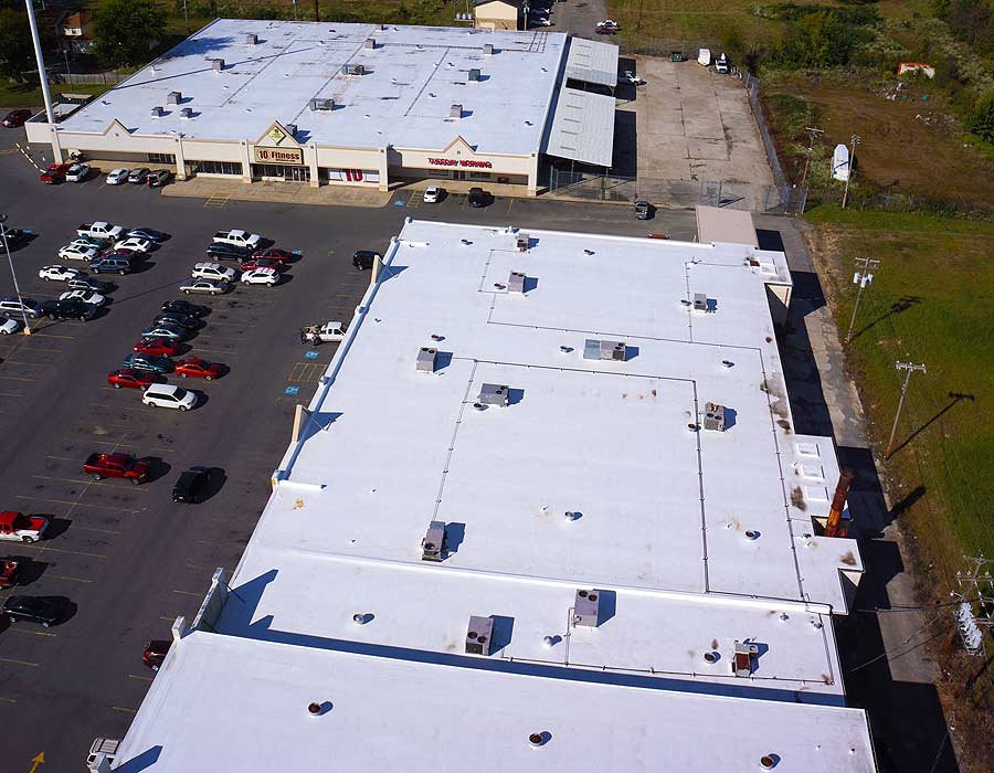 Aerial view of North Plaza roof