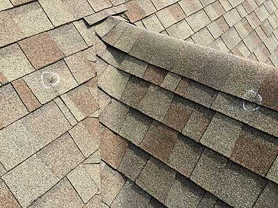 Shingle damage from hail