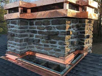 Beautifully repaired chimney and skylight