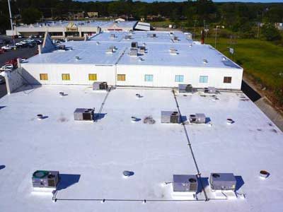 A new TPO roofing system was installed at the North Plaza in Conway