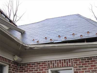 Gutter damage from heavy snowfall