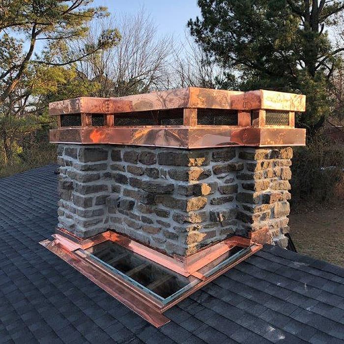 Chimney and skylight after being repaired