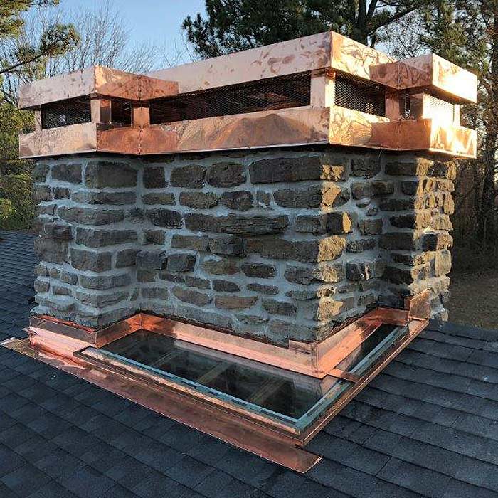 Chimney and skylight after being repaired