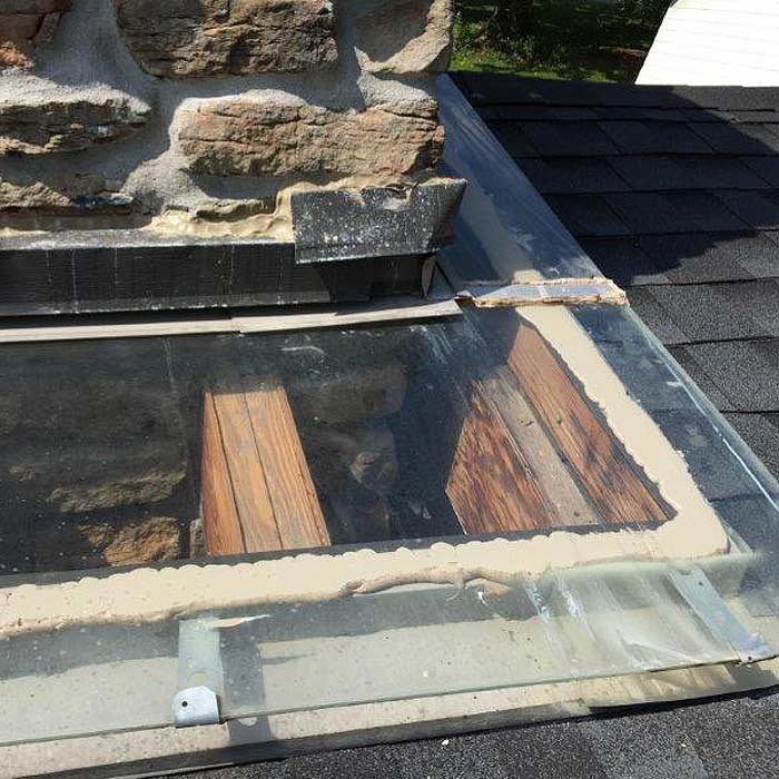 Condition of skylight before repairs